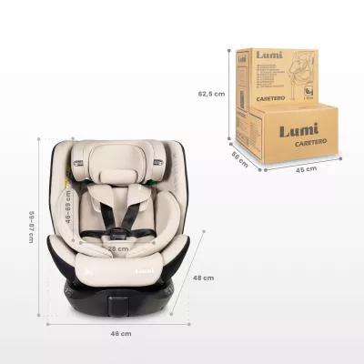Caretero Lumi i-Size 2025 ⭐⭐⭐⭐⭐ Beige + u nás ZÁRUKA 3 ROKY a VRECKÁR ZADARMO